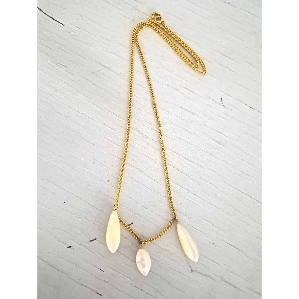 Vintage Mother of Pearl Gold-fill Necklace